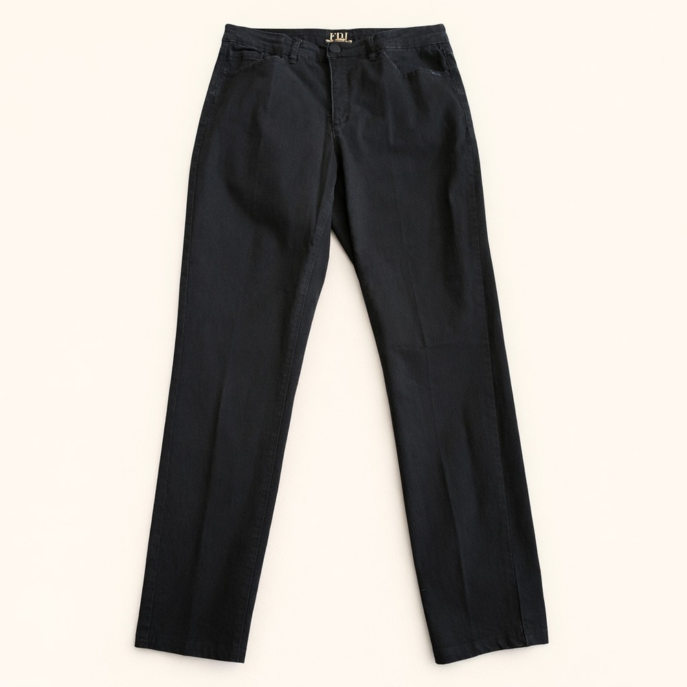 FDJ Olivia Black Straight Leg Jeans Size 14
